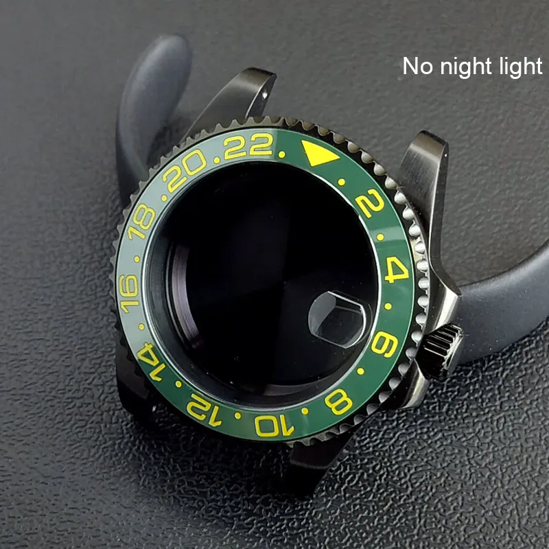 40MM Sapphire Glass GMT Bidirectional Rotation Watch Case with Accessories