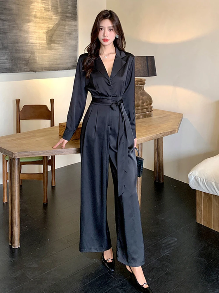 Long Sleeve Jumpsuit For Women Dressy Mrat Womens Loose 3/4 Sleeve
