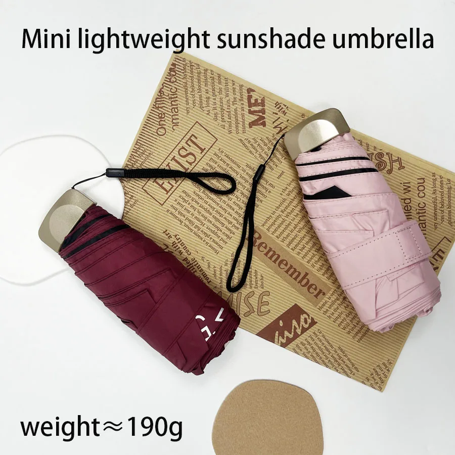 Mini Umbrella Folding Umbrella Mini Sun Umbrella Sun Umbrella Outdoor Mini Sun Umbrella UV Protection Ultralight Folding Five-fold Umbrella Sunshade