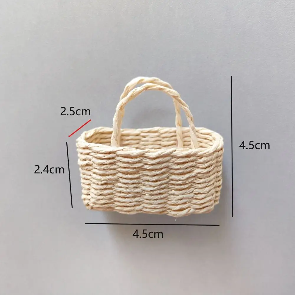 Mini Miniature Dollhouse Basket Handmade DIY Paper Vine Basket Fashion Children's Day Decoration For BJD Dolls/for Ob11 Dolls
