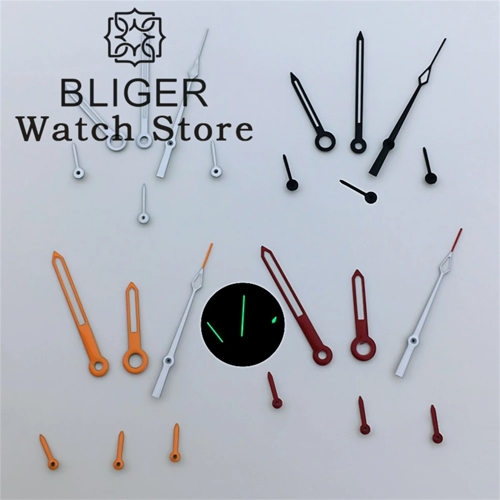 Watch Hands Silver Yellow Red Green Luminous 6 Pieces/set Fit VK63 Quartz Watch Movement