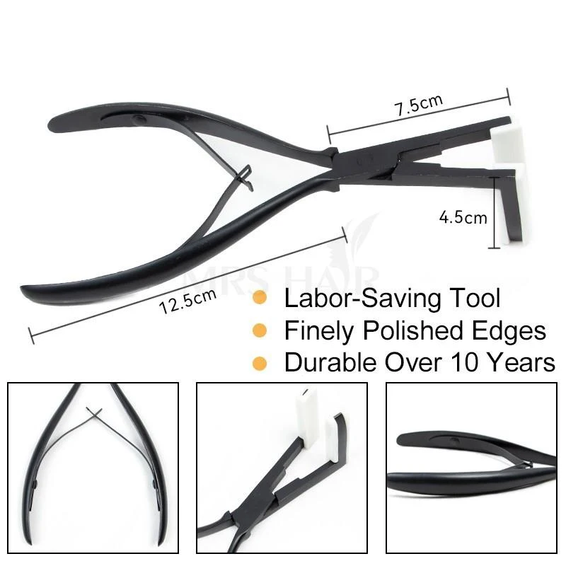 Hair Extension Pliers Professional Hair Extension Pliers For Tape in Hair 4.5cm Deck Shape Stainless Steel Tape in Pliers Ergonomic Durable