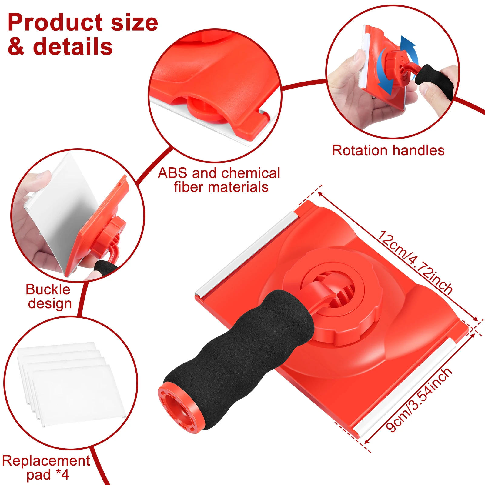 5/3PCS Paint Edger Trimmer Quick Paint Edger Tool with Rotatable Handle Cutting Hand Tool for Wall Painting