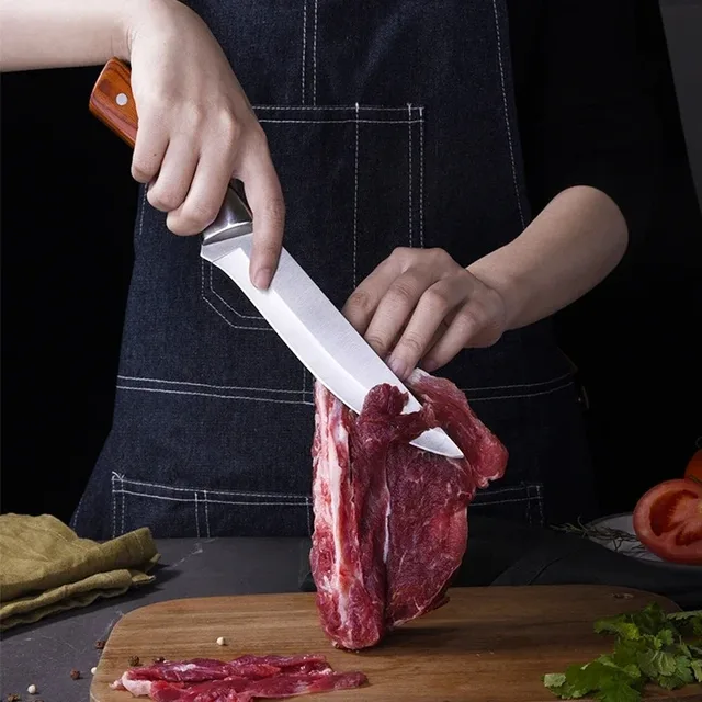Couteau à désosser en acier inoxydable, couteau de boucher, couteau de chef, cuisine professionnelle opaque, convient pour le porc, le bétail, la viande de mouton 5