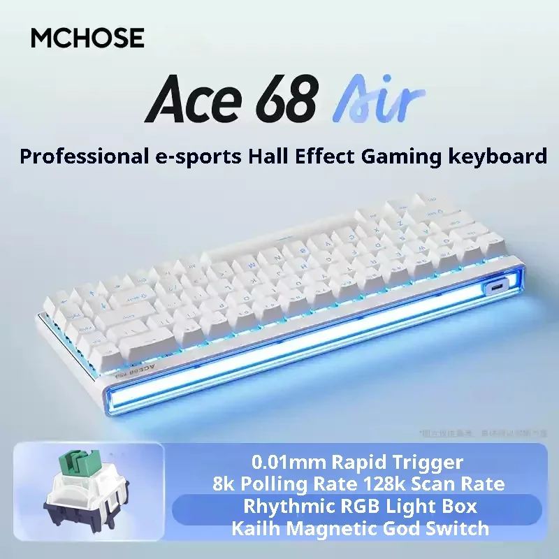 新しい MCHOSE Ace68 Air Pro 磁気メカニカルキーボード RT0.001mm 8K