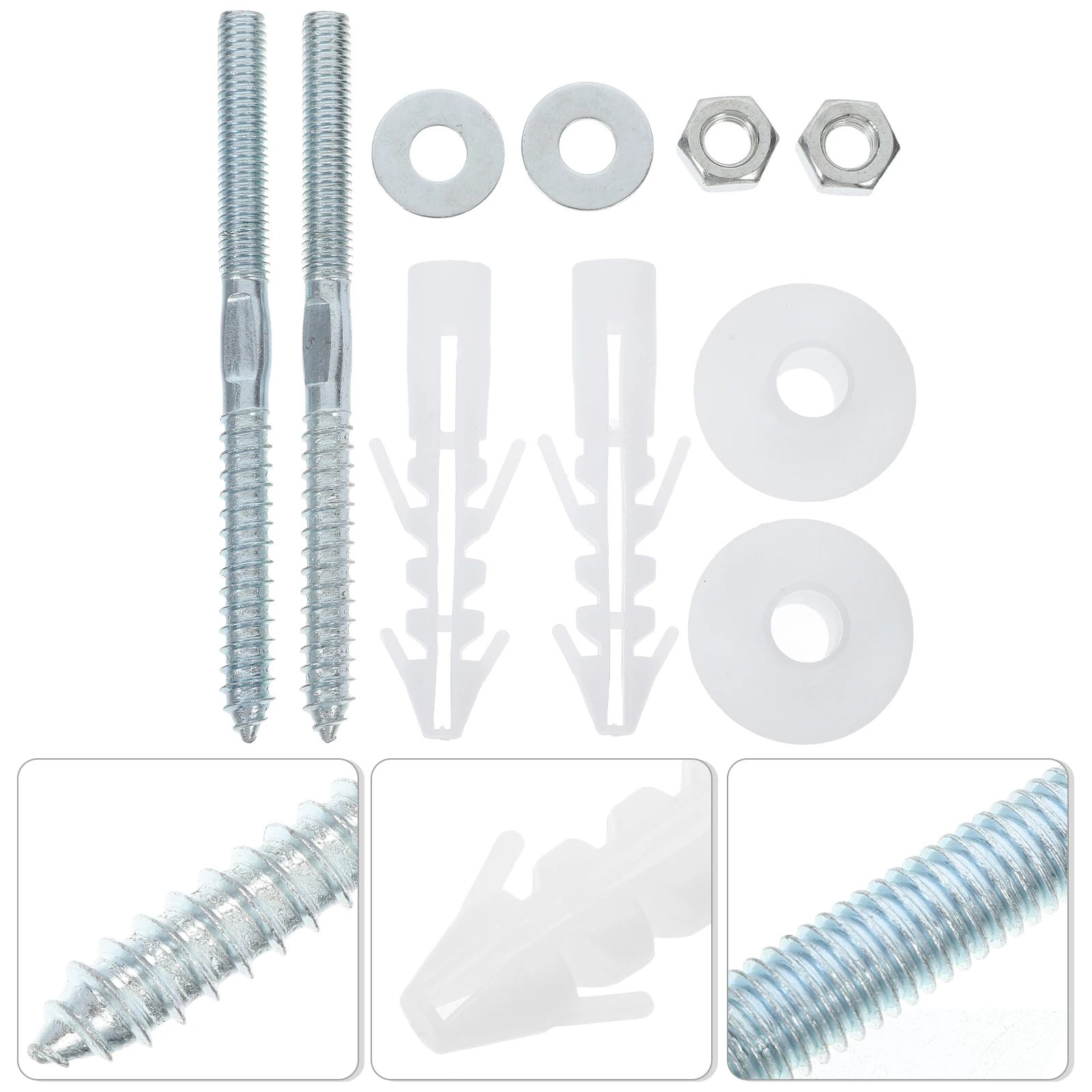 Montaje Seguro Kit Fijación Lavabo Wolfpack - Tacos Y Tornillos 10x110 Mm - Para Pared - Color Plata - 2 Piezas Tacos Tornillos Lavabo