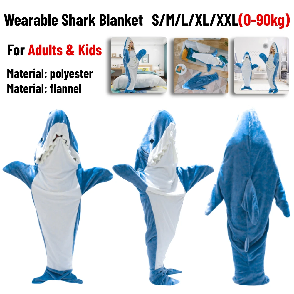 Wearable Blanket Hoodie Cartoon Pajamas Winter Sleeping Sack Pijamas De  Mujer Shark Warm Cozy Nightgown Tiburon Sleepwear - AliExpress