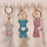 Diamond Heart Violent Bear Keychain Pendant Bag Pendant Sparkling Diamond Cartoon Doll Birthday Gift Keychain 2