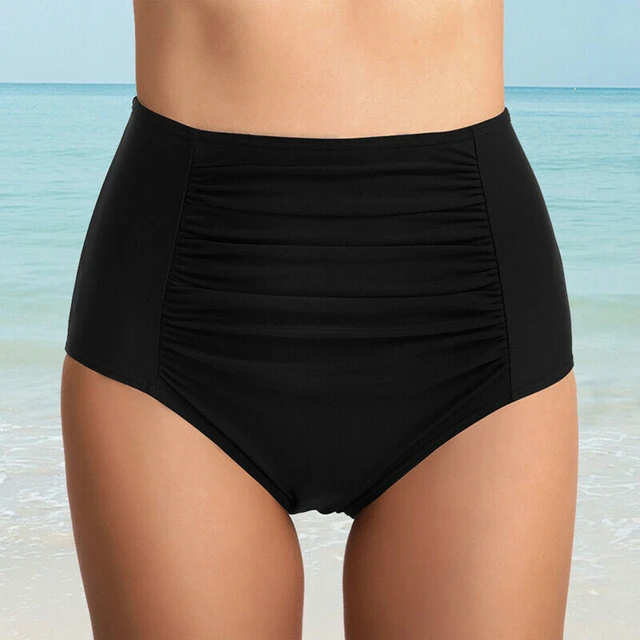 Stylish Bathing Suit Bottoms High Cut Tummy Control Bikini Bottoms for Women