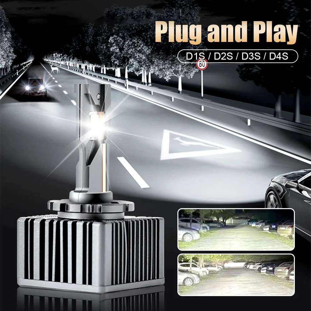 

2PCS Car LED Headlights D1S D2S D4S D3S Led Bulbs 12500LM High Brightness Spot Light 110W 6000K Waterproof White Fog Lamps