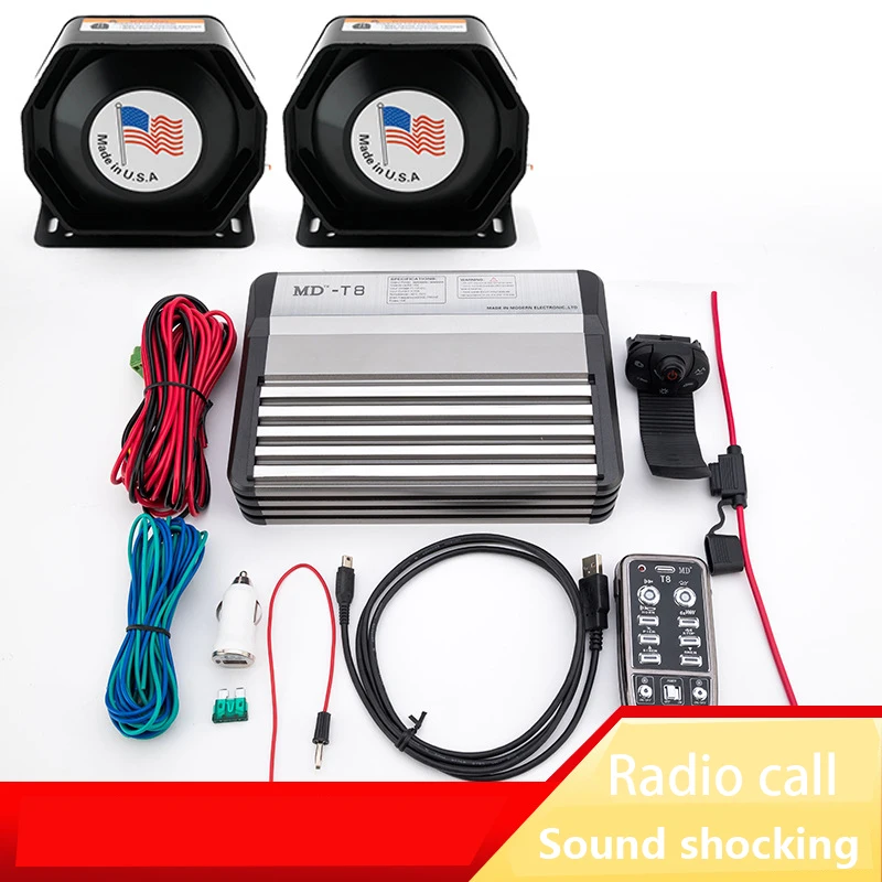 

Car Amplifier siren horn 12V 600W ambulance police siren Wireless Remote Control with Mic Speaker Emergency Electronic Fire horn