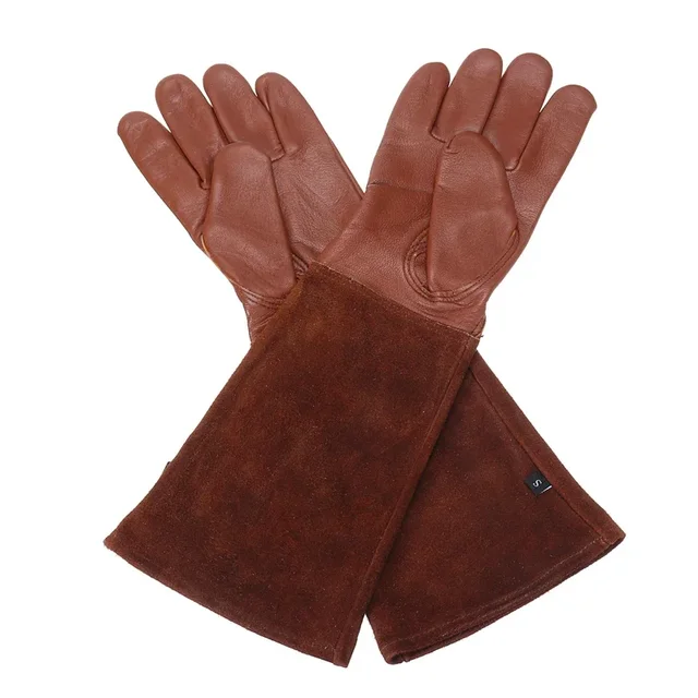 1 Pair Gardening Rose Pruning Gauntlet Heavy Duty Gloves Thorn Proof Long Sleeve Work Welding Garden Gloves 5