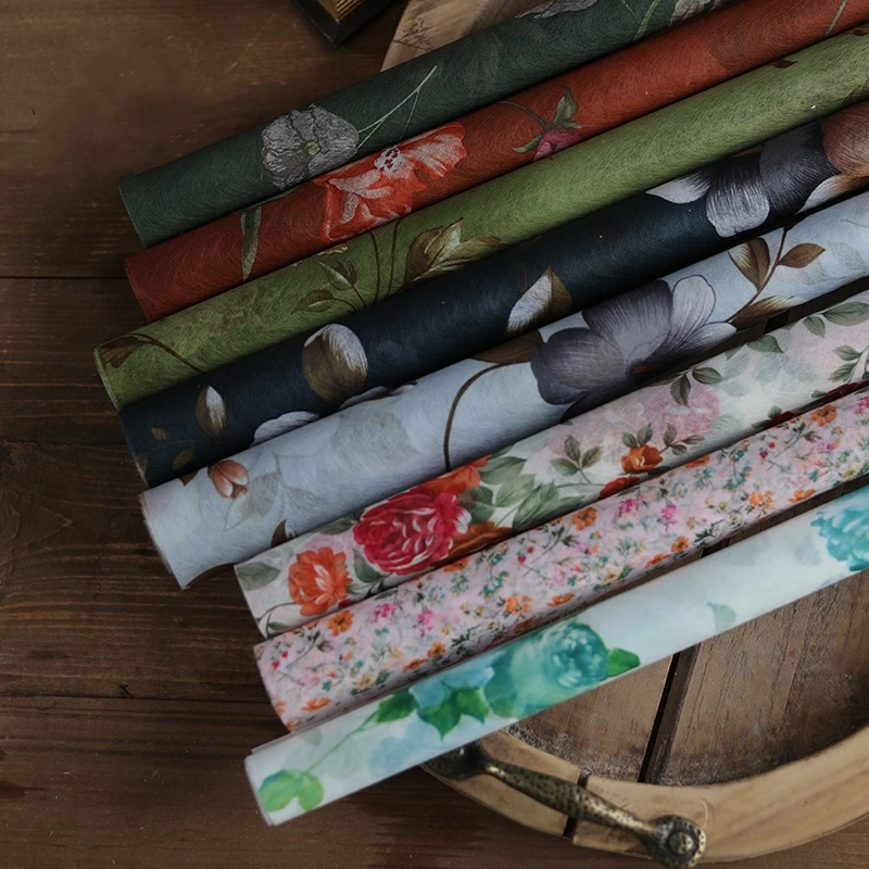 

Suzuki Printing Material Cotton Paper Floral Design Waterproof Simulation Flower Packaging Paper Flower Wrapping Gift Paper