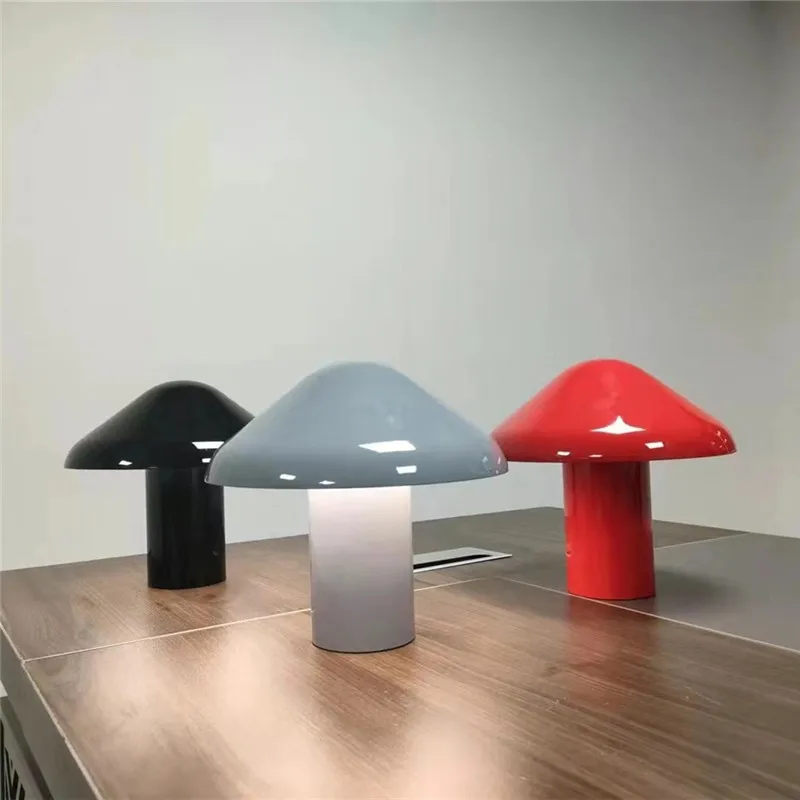 

Minimalist mushroom table lamp led Study dimmable lamp Living Room USB Charging night touch lamp Black Iron light fixture
