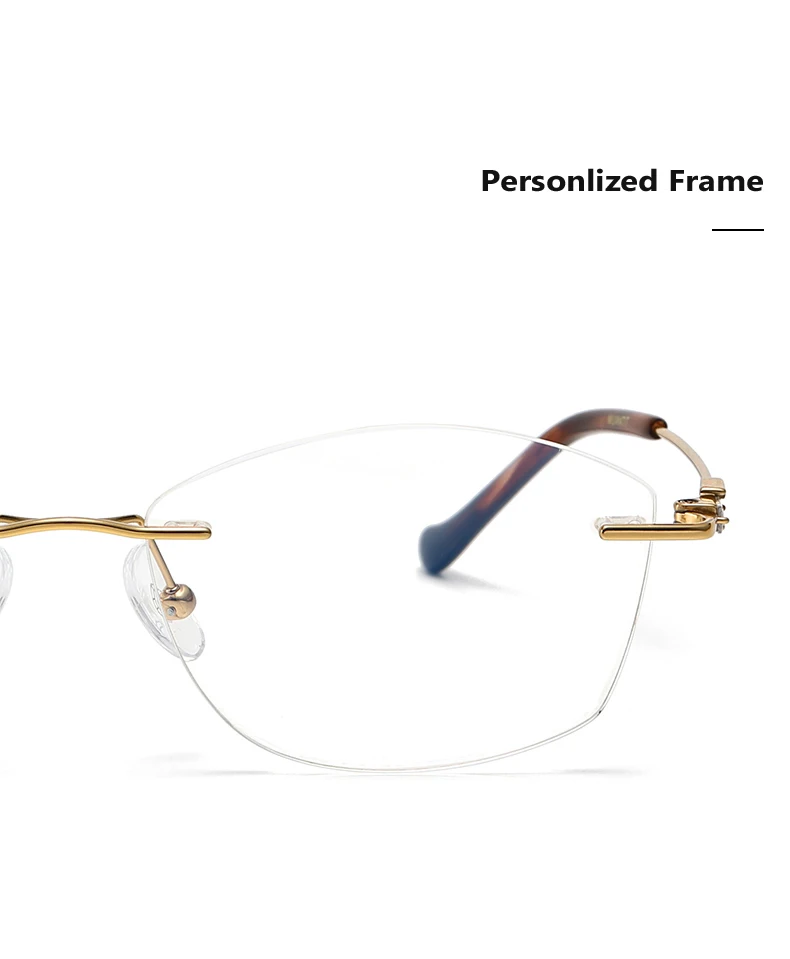 Oveliness Women's Rimless Oval Cat Eye Eyeglasses 6