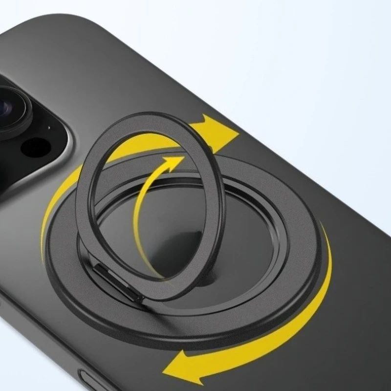 Magnetic Phone Ring Holder with Removable Grip and Kickstand