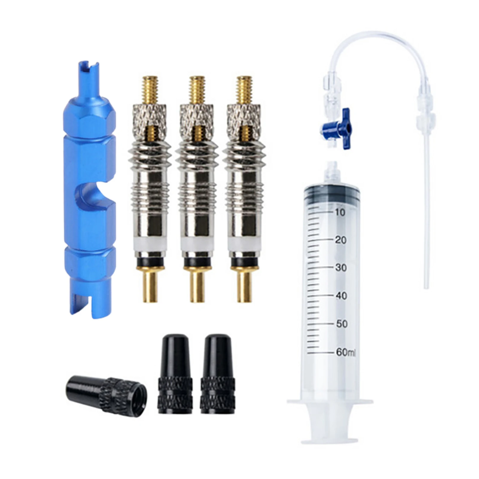 

Tubeless Tire Sealant Injector 8-pcs Syringe And Presta Valve Core Removal Tool Repair Kit And Sealant Injector Syringe Set With