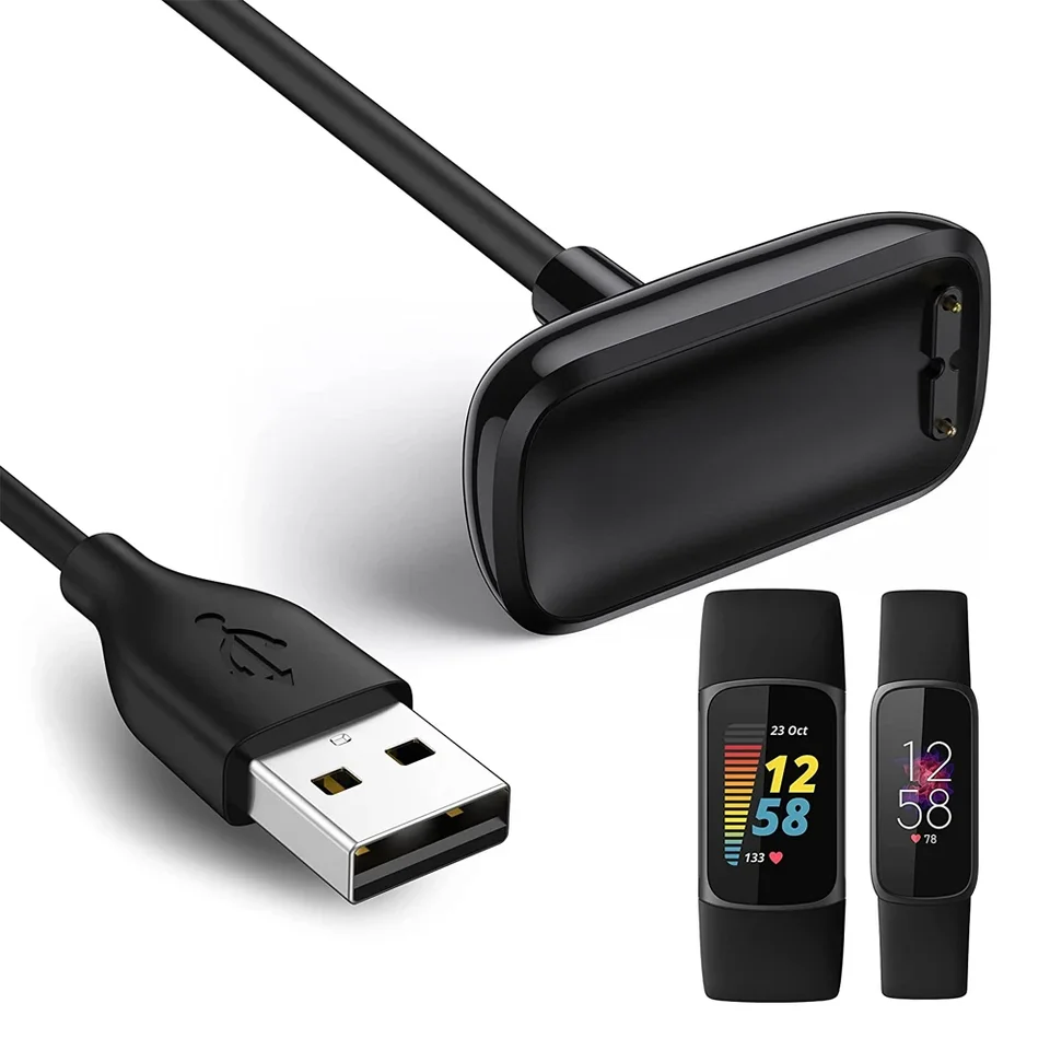Cavo Di Ricarica USB Per Fitbit Inspire HR / Inspire / Ace 2 - Sostituzione Pratica E Portatile, Nero