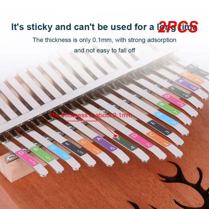 2Pcs Kalimba Scale Sticker 17 Tone 21 Tone Thumb Arpa Phonetic Label Musical Five Finger Harp Sticker Kalimba Learner