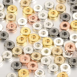 Elegant Rose Gold Square Spacer Beads - 6mm- 100Pcs (Flat  Mixed Color)