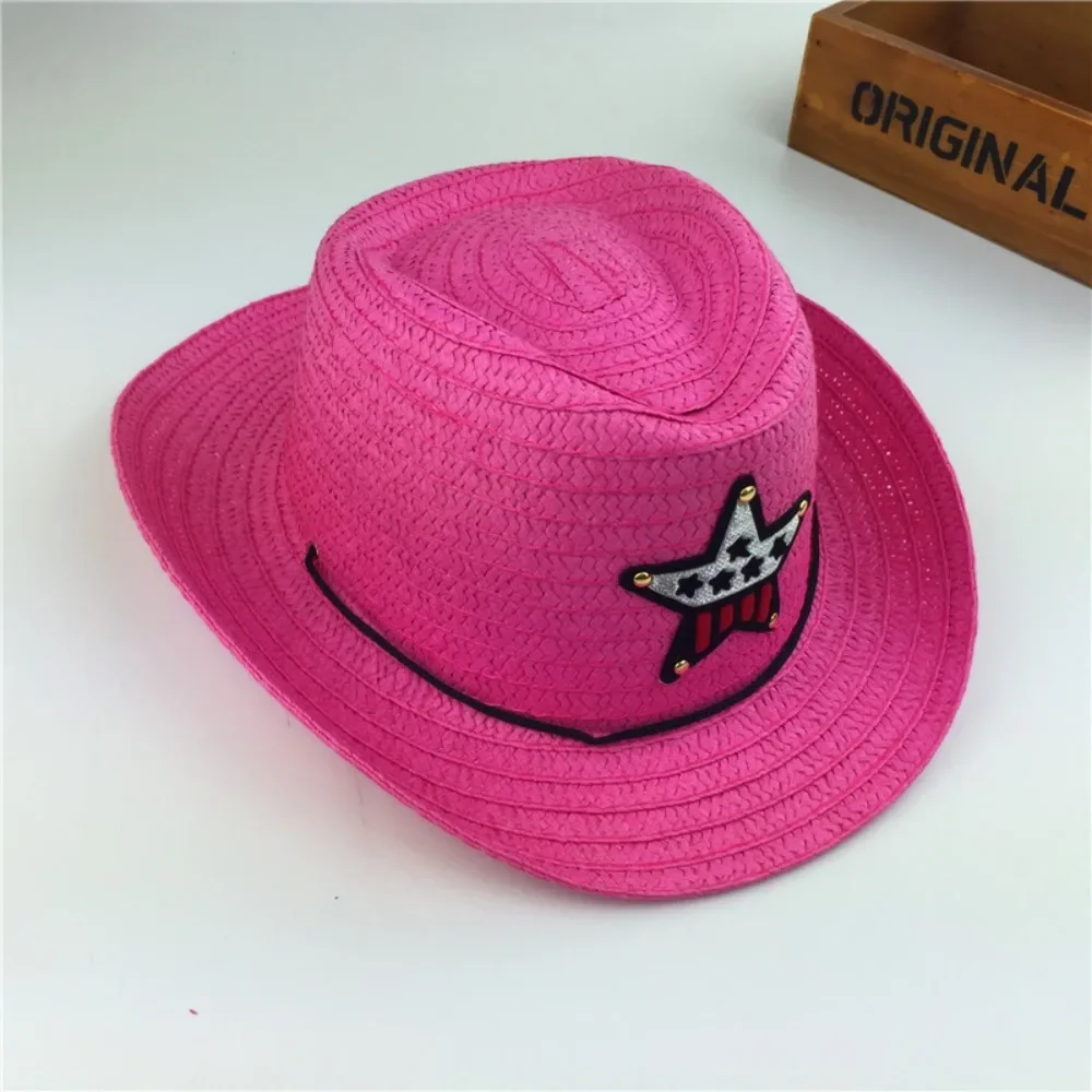 Straw Sun Cap for Kids Summer Cowboy Hat
