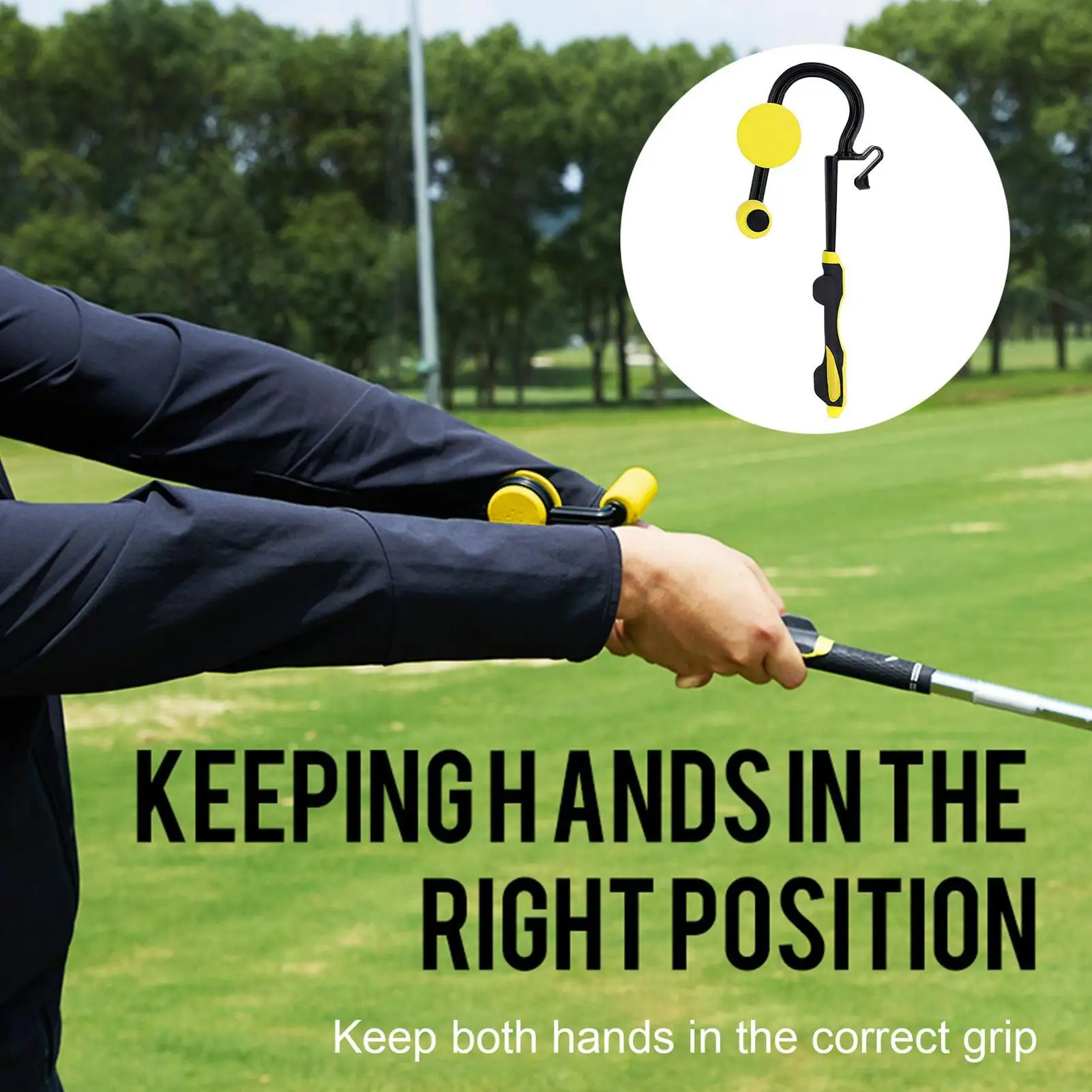 Golf Swing Trainer Golf Grip Trainer 2 in 1 SquareSet Control Grip Trainer to Train Correct Hand Position Accessory for Beginner