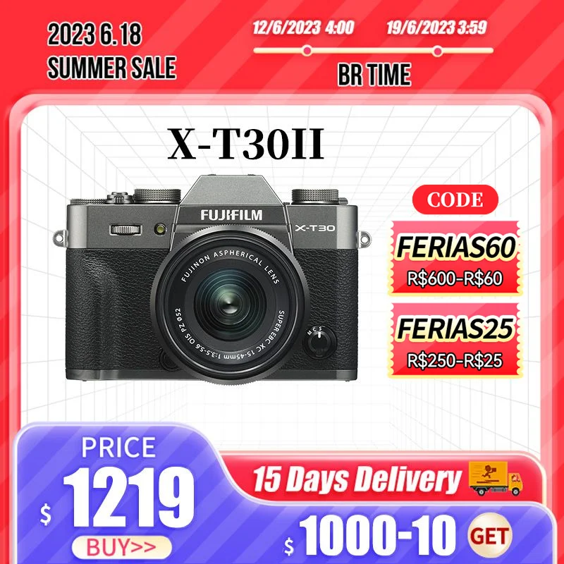 FUJIFILMXT30IIXT30IIRetroStyle4KDigitalHDMirrorlessCamera