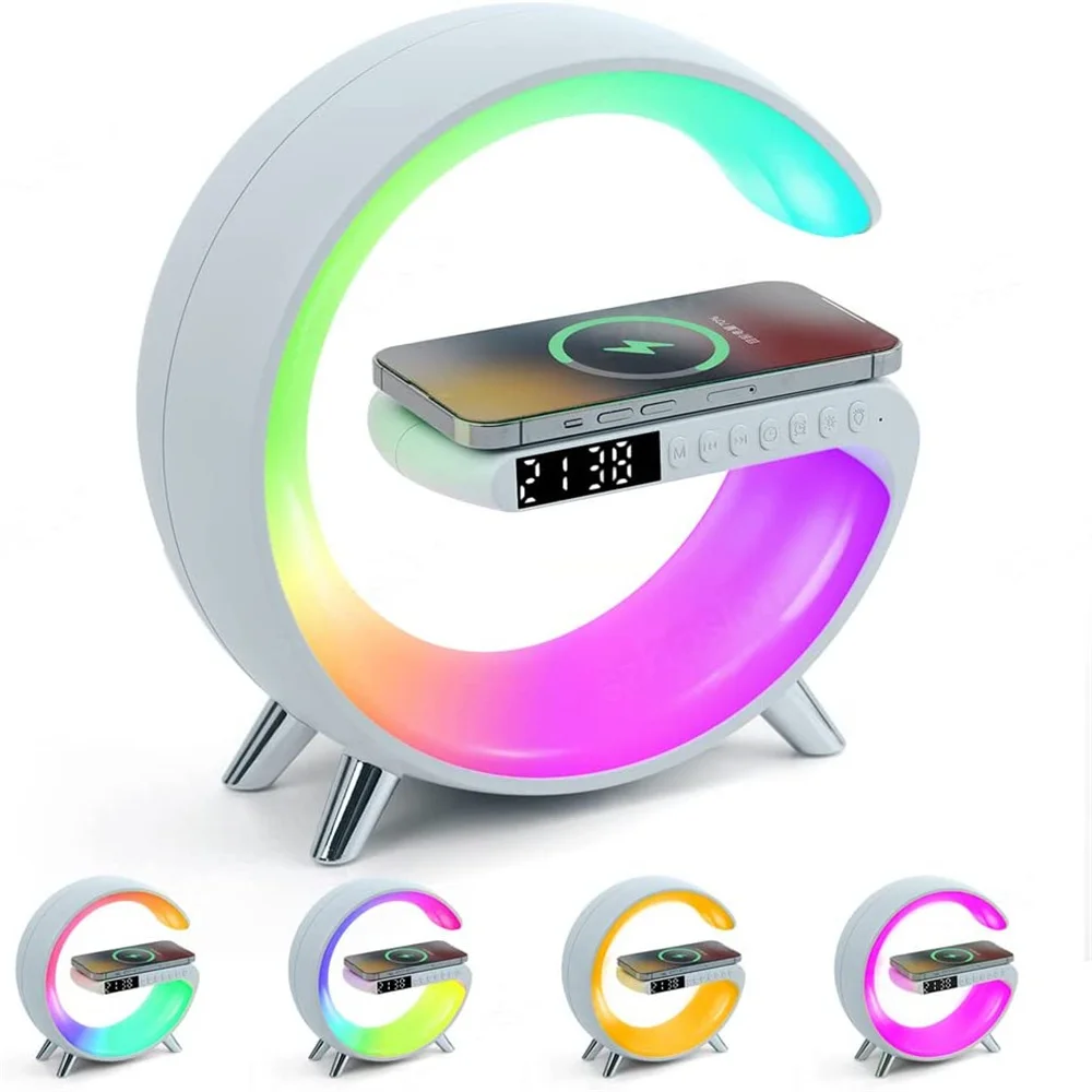 MultifunctionalWirelessChargerAlarmClockTableLampSpeakerAPP