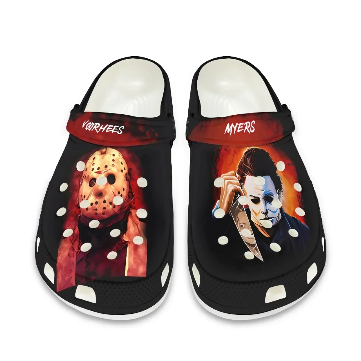 Michael Myers Print Unisex Clogs Breathable Non-Slip Sandals For Women Men Halloween Horror Movie Adults Hole Shoes