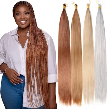 Synthetic Long Straight Silky Bulk Hair Extensions 28 Inch High Temperature Hair Bundles Extension 150g one Pack for Women Girls 1