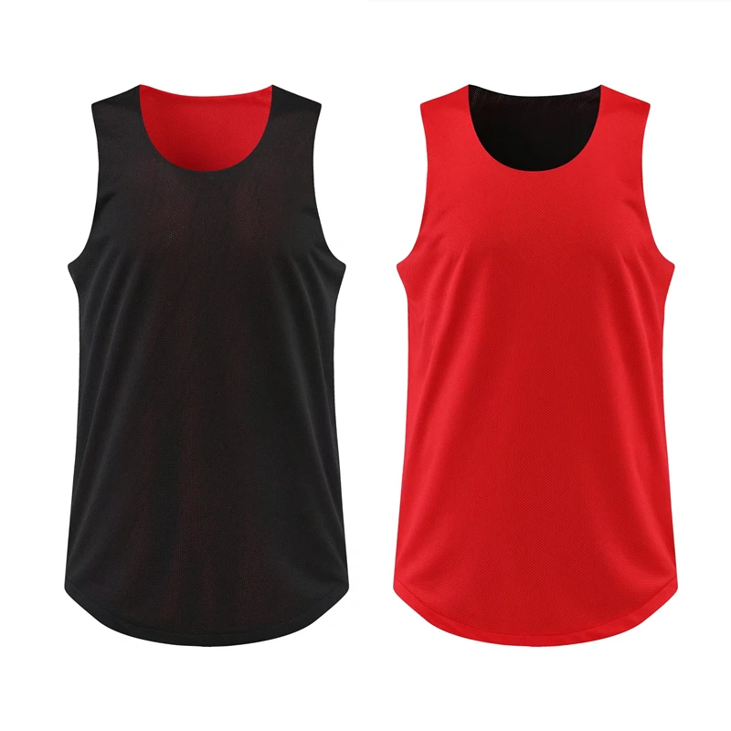 Men Sports Suit Basketball Training Clothes Double-sided Wearable Men Basketball Vest Two-layer Breathable Gym Sport Shirt Men Basketball Tank Tops Training Uniforms