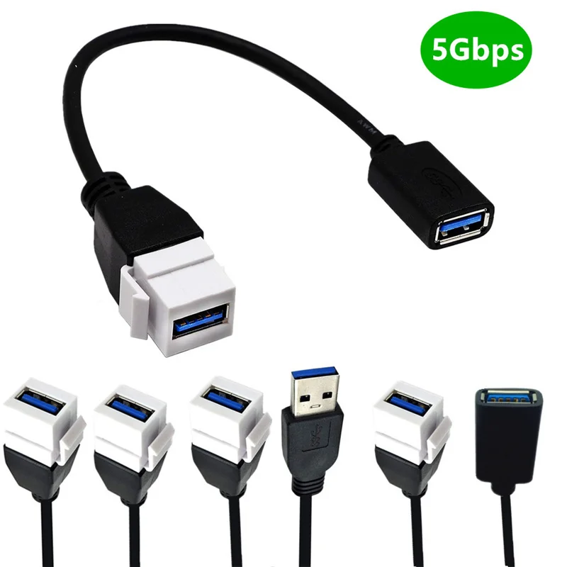 

Панельное Крепление-адаптер USB 3,0 A мама-папа для настенной розетки, лицевая пластина, 0,2 м