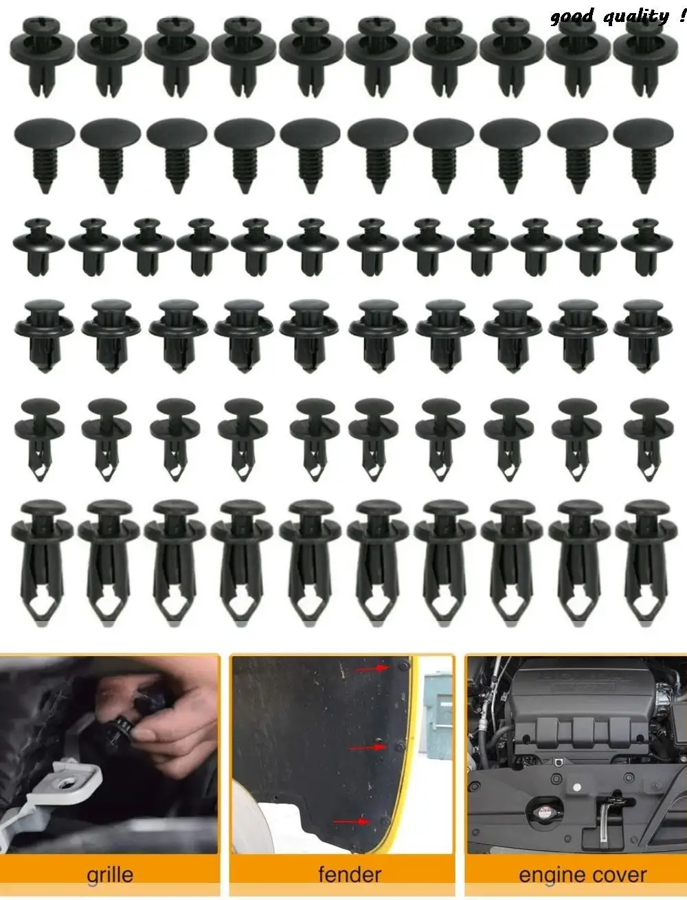 6 Size 60pcs Auto Fastener Clips For Toyota Auris Corolla Avensis