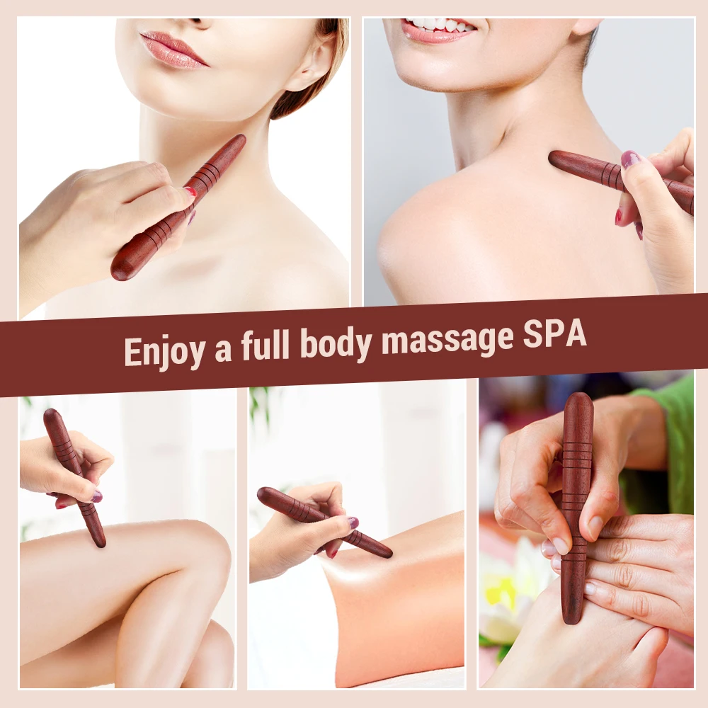 Wooden Massage Stick Multifunctional Acupoint Wooden Stick Manual Massage Dredge Meridian Foot Massage Stick Body Relax Massager