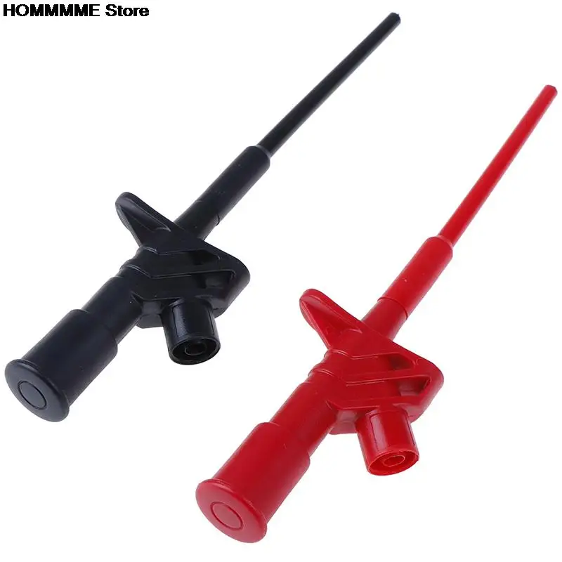 Quick Test Hook Clip Professional Insulated High Voltage Flexible Testing Probe 4mm Red Black alligator clips electric test clamp test probes test clip test hooks clips