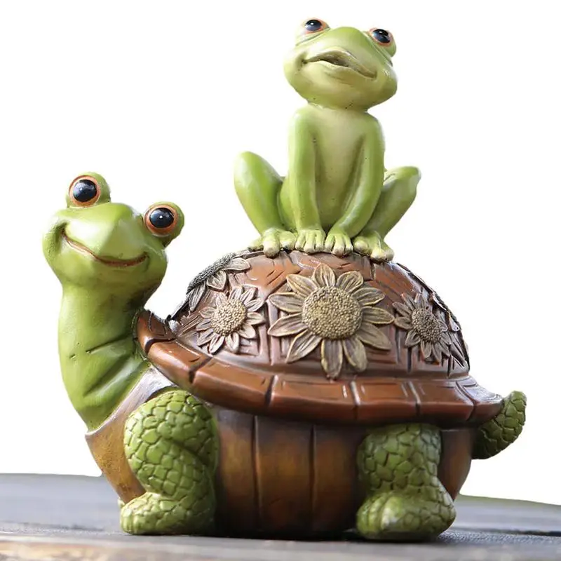 

Garden Resin Decor Cute Frog Turtle Resin Craft Ornament Bright Colors Garden Decor Outdoor Statue For Gardens Lawns Patios