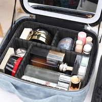 Internet celebrity makeup bag with light mirror large capacity high-end makeup box portable cosmetic storage bag 2
