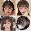 Peluca con flequillo de aire para mujer, aro de Pelo trenzado, todo en uno, Frente Natural, parte superior, reemplazo de cabello falso, diadema de parche