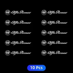 3D Metal Car Decorative Sticker Badge Decal - Premium Interior Accessory (For Alfa Romeo - 10PCS)