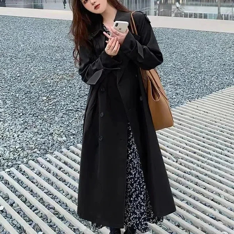 جاكيت EOTVOTEE أسود نسائي بأكمام طويلة، معطف كاجوا...