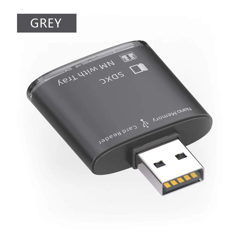 Leitor de Cartão nm Multi-função Usb Computador sd Cartão Duplo Metal Dois-em-um Compatível com o Sistema Windows Mac os Linux Novo - Imagem 4