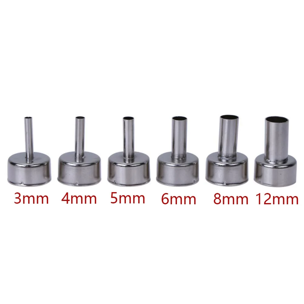 6pcs 22mm Universal Nozzles For 858D+ 8586 Soldering Welding Hot Air Station Heat Resistant Stainless Steel soldering station