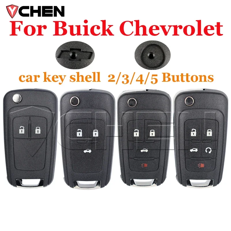 Remote Key Shell 2/3/4/5 Buttons For Buick Chevrolet Cruze Epica Lova Camaro Impala Aveo Malibu Sail Orlando Trax Spark key case,car key shell,key cover,folding car key shell,fob cover