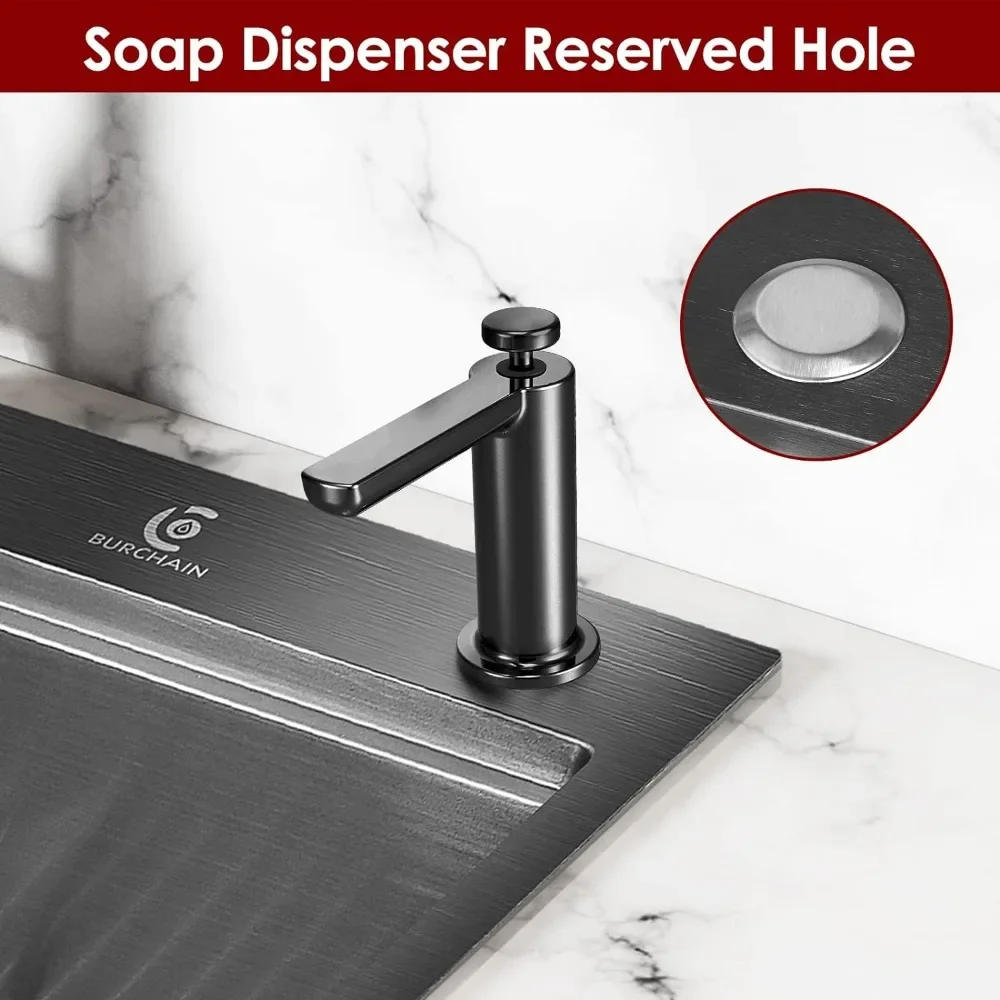 30 Inch Kitchen Sink, 16 Gauge Drop in Single Bowl Workstation Sinks 2-Hole Top Mount with 5 Accessories, Kitchen Sink