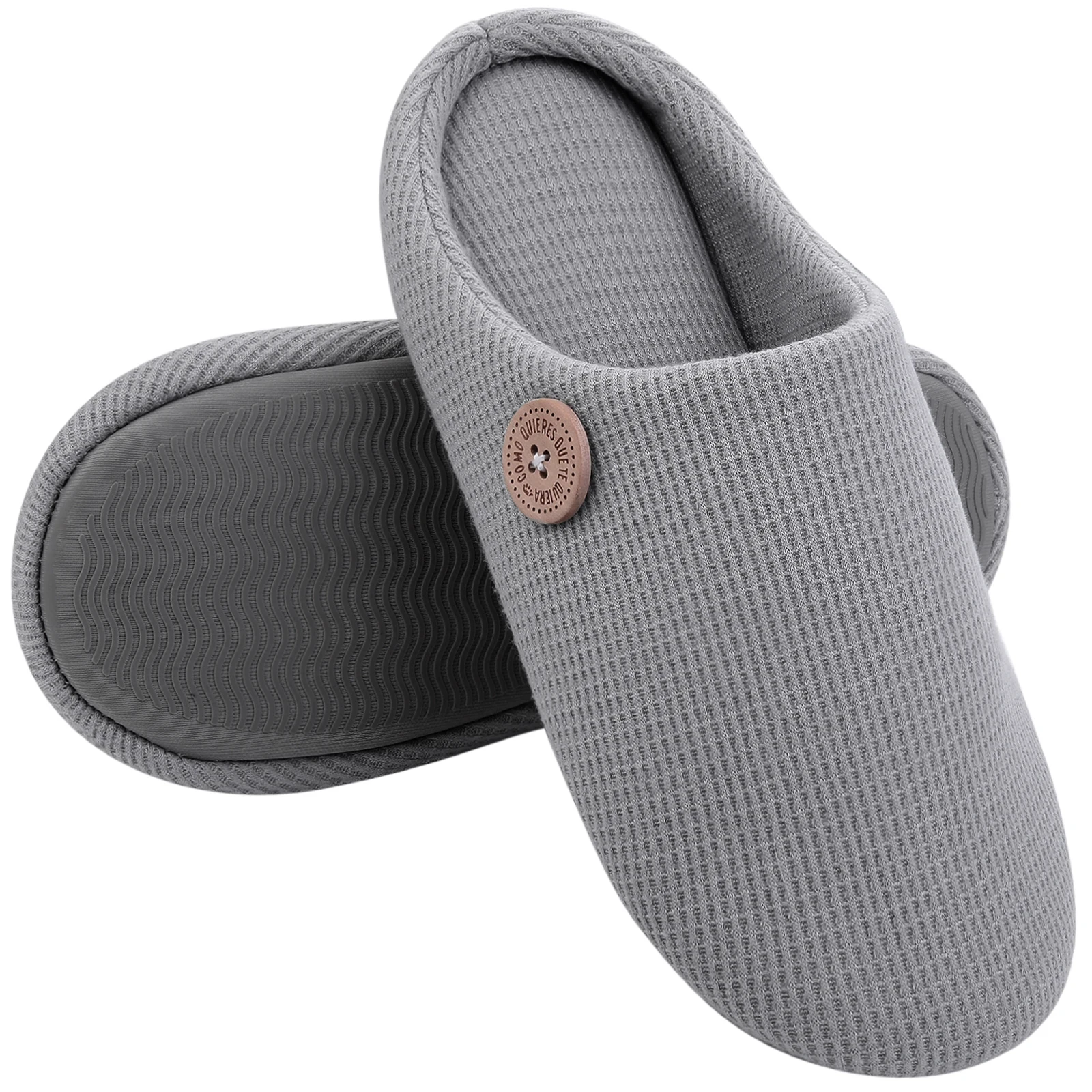 

Pallene Women's Cotton Slippers Non-Slip Fluffy Warm Flat Women Slippers Winter Memory Foam Home Shoes With Durable Rubber Sole