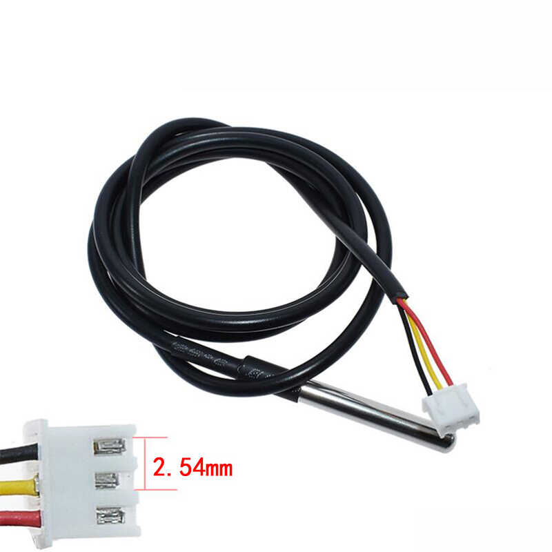 1M XH2.54-3P Terminal Stainless Steel Package Waterproof DS18b20 Temperature Probe Temperature Sensor DS18B20 Waterproof Cable