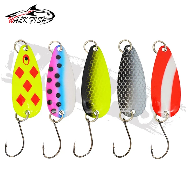 WALK FISH 1PCS Trout Spoon Bait 2g 3g 3.5g Metal Fishing Lure With Single  Hook