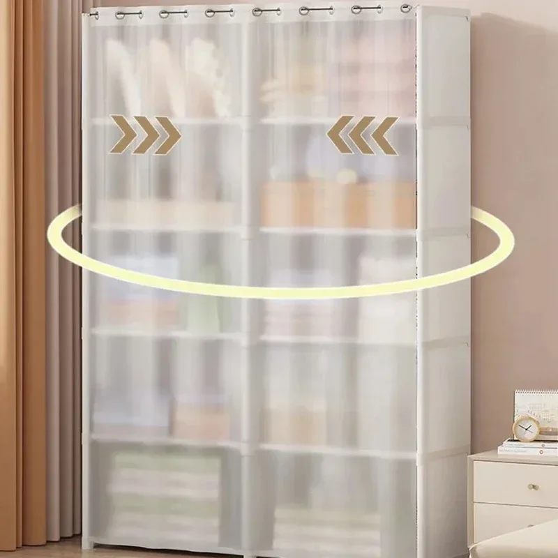 Multi-layer Storage Rack Dustproof Clothes Organizer Large Capacity Wardrobe DIY Storage Cabinet Multilayer Furniture Curtains