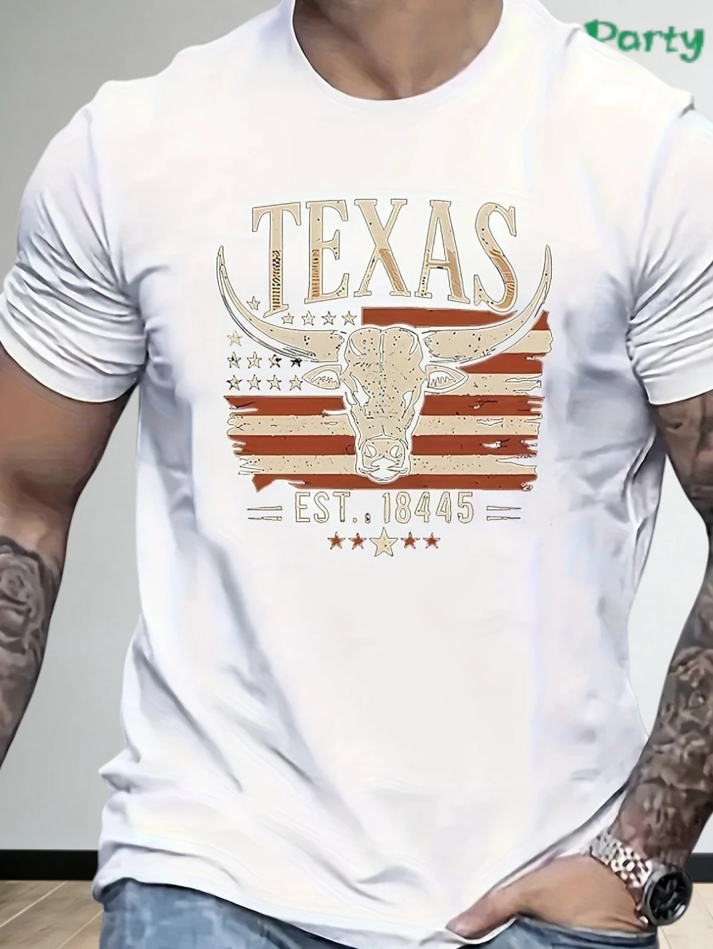 Herren Texas Longhorn Grafik T-Shirts Vintage Western Cowboy 3D-Druck Kurzarm Sommer Casual Tees Streetwear Mode Oberteile