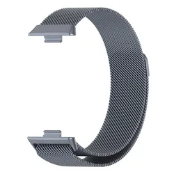 Milanese Magnetic Loop Metal Strap with Soft TPU Case and Screen Protector for Huawei Watch Fit 5 (Grey Strap)